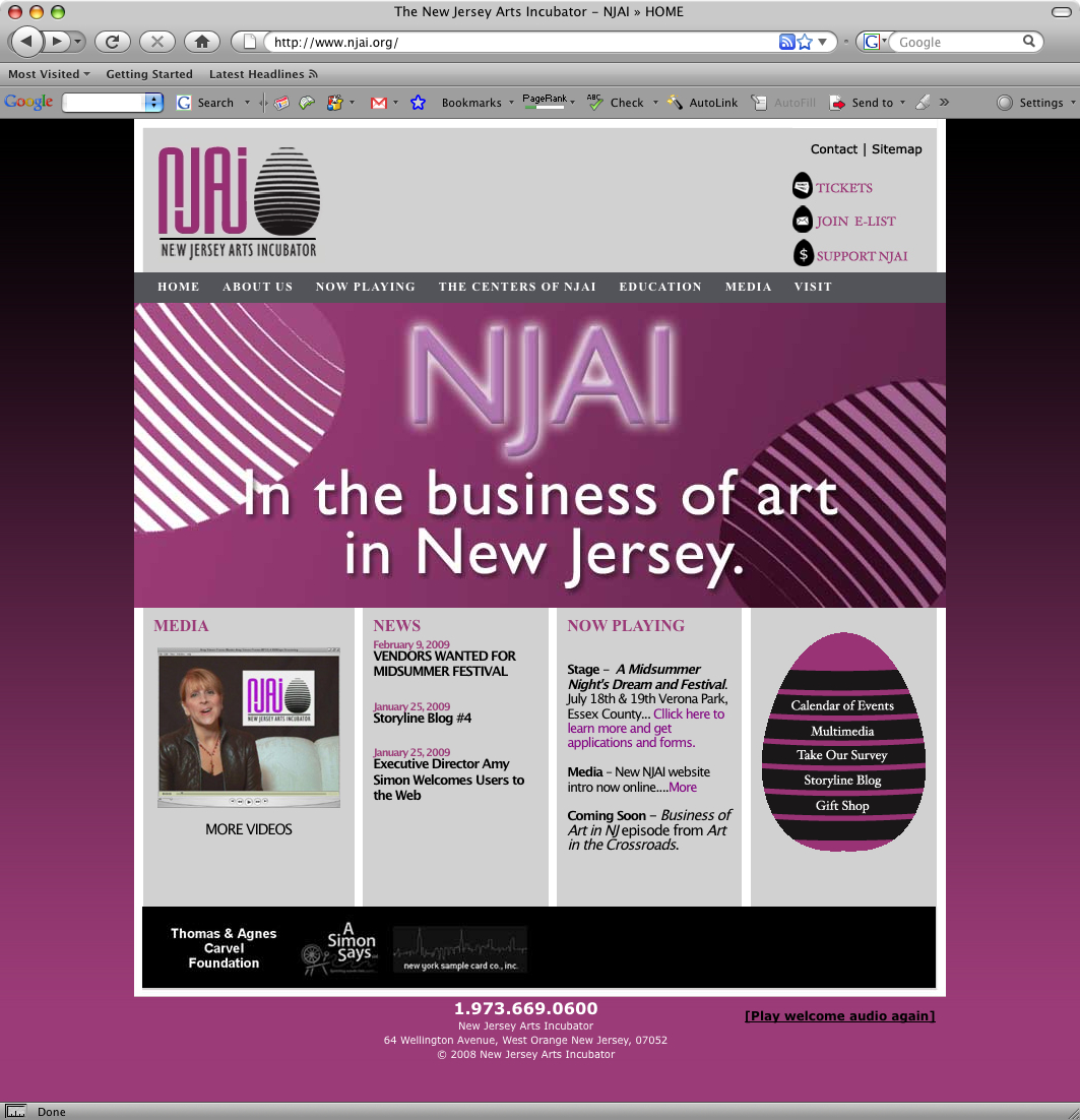NJ Web Design - New Jersey Arts Incubator